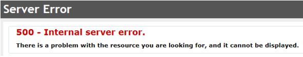 500 – Internal server error.